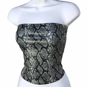 Y2K Snakeskin Animal Print Snake Skin Tube Top XS